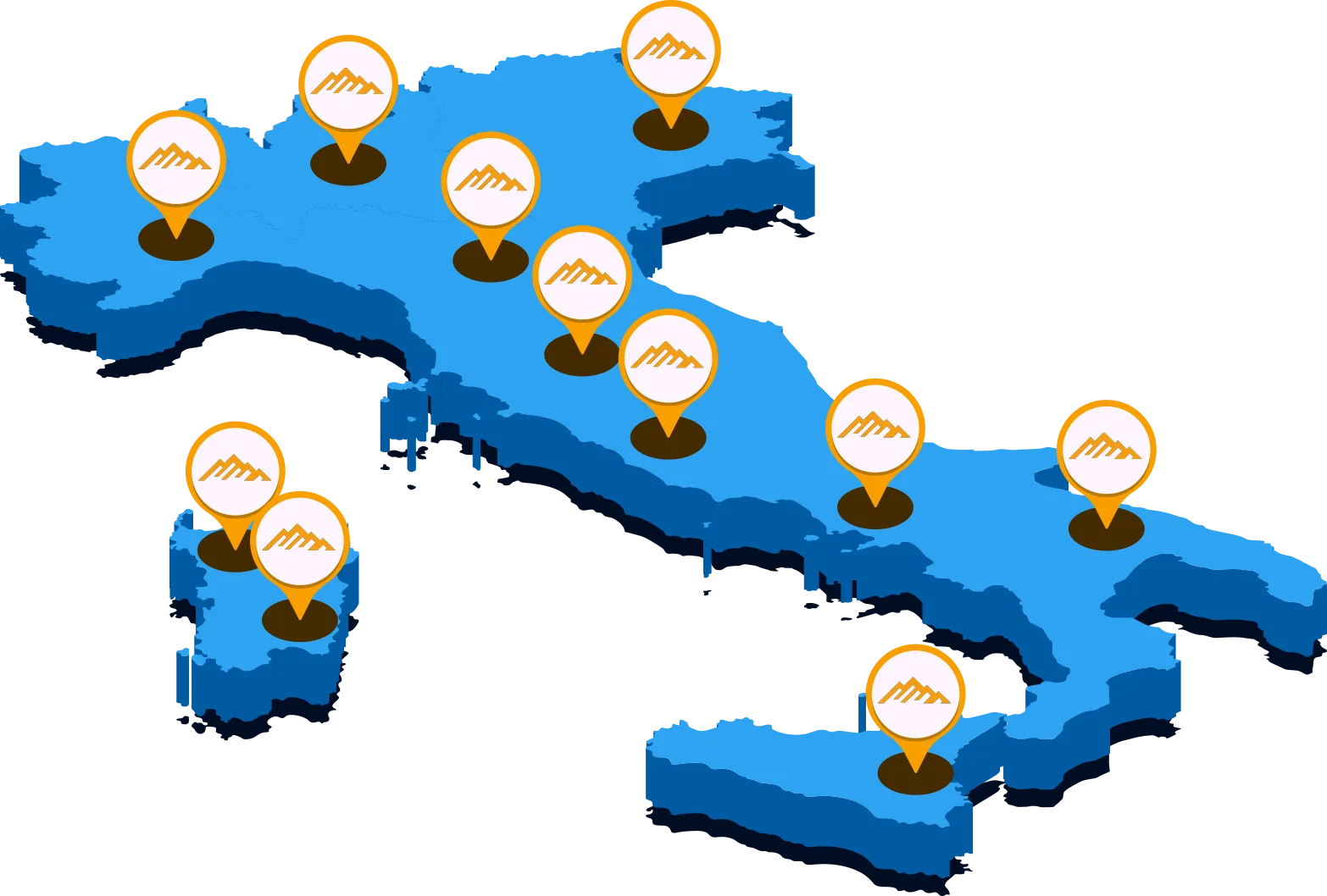 mappa dei punti partner in italia