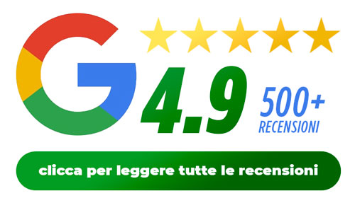 Media Recensioni voto 4.9 su 5 su Google con oltre 500 recensioni