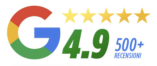 Media Recensioni voto 4.9 su 5 su Google con oltre 500 recensioni